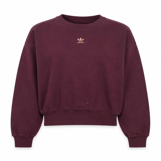 Adidas Women Burgundy Crew Neck Sweatshirt Size 8 Cotton Blend