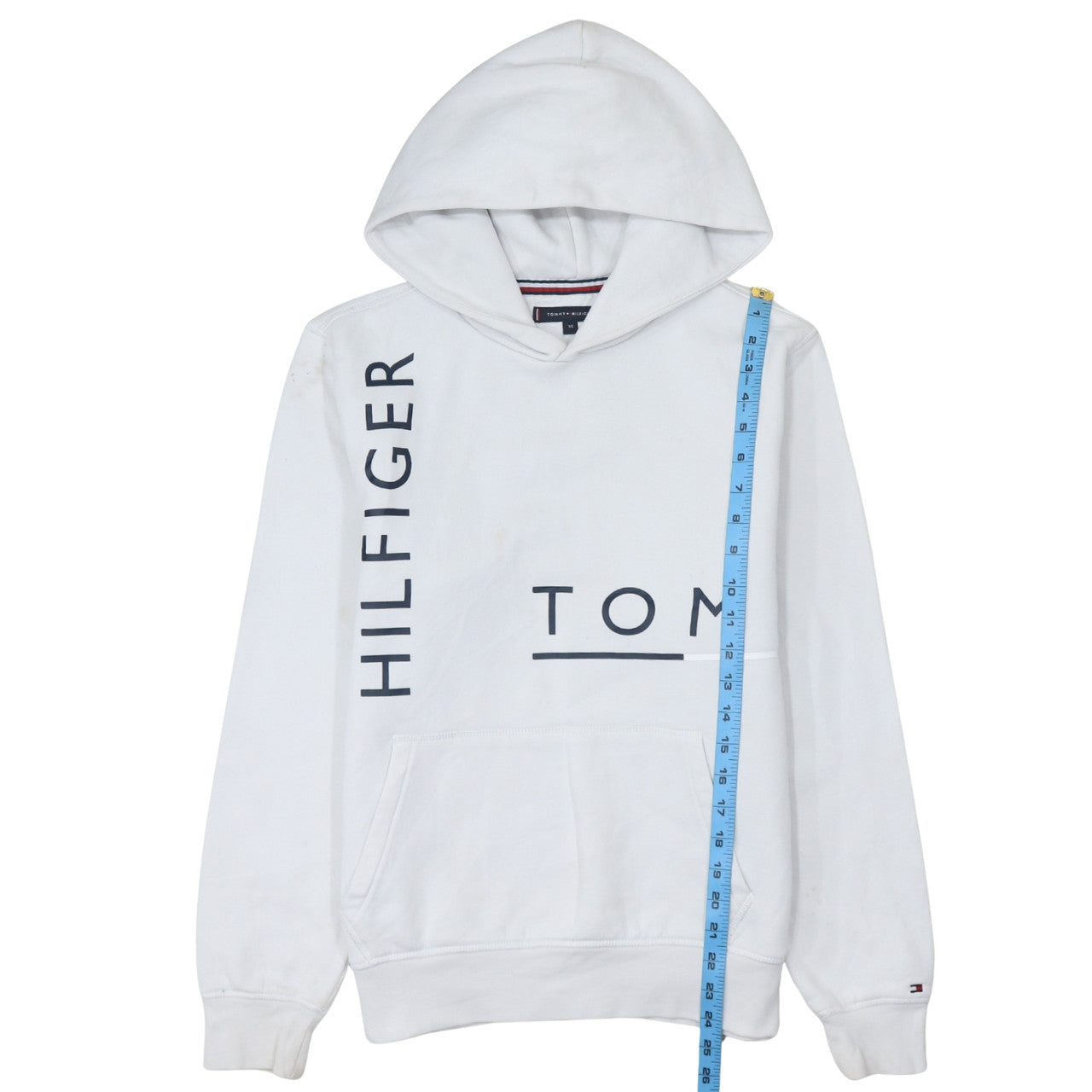 Tommy Hilfiger Men’s White Logo Pullover Hoodie XS
