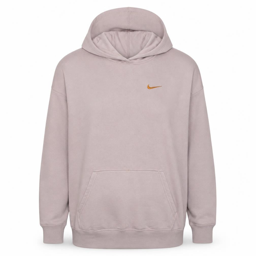 Nike Womens Beige Small Pullover Hoodie with Orange Logo