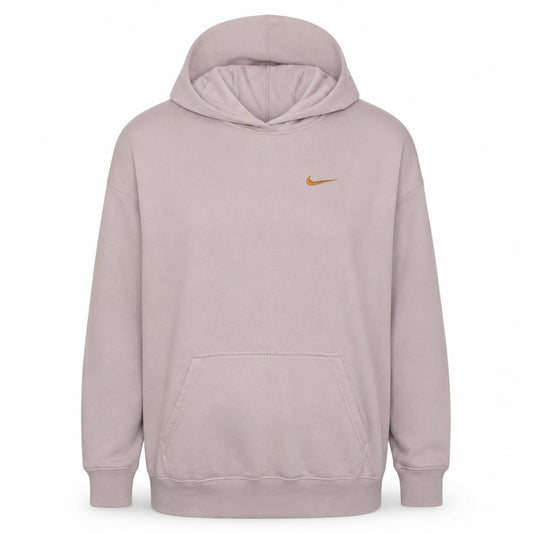 Nike Womens Beige Small Pullover Hoodie with Orange Logo