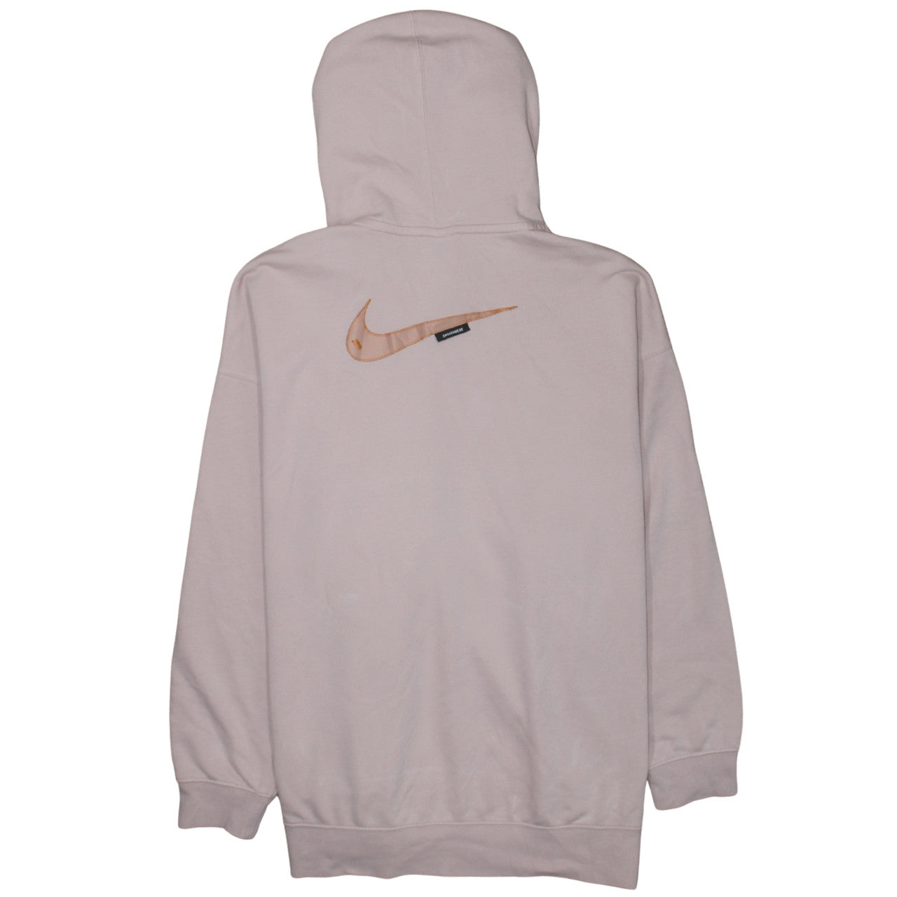 Nike Womens Beige Small Pullover Hoodie with Orange Logo