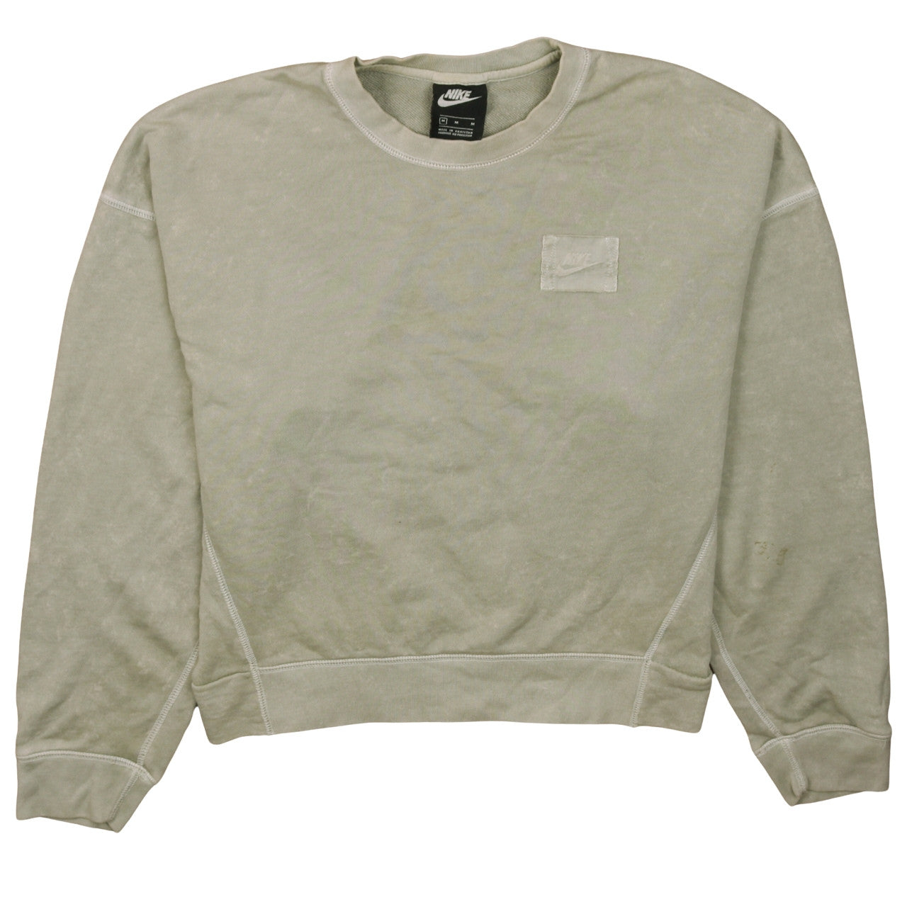 Nike Women's Beige Crew Neck Pullover Sweatshirt M Relaxed Fit