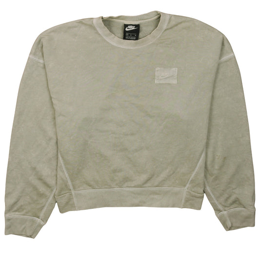Nike Women's Beige Crew Neck Pullover Sweatshirt M Relaxed Fit