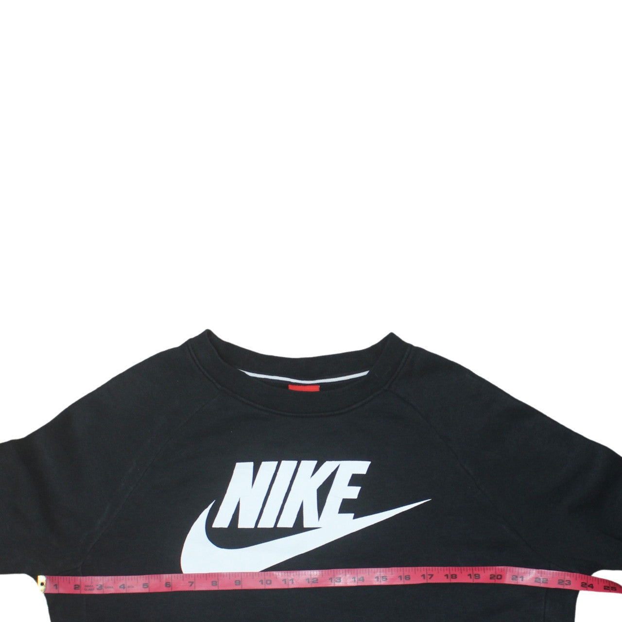 Nike Womens Black L Sweatshirt Crew Neck Pullover Logo Cotton Blend