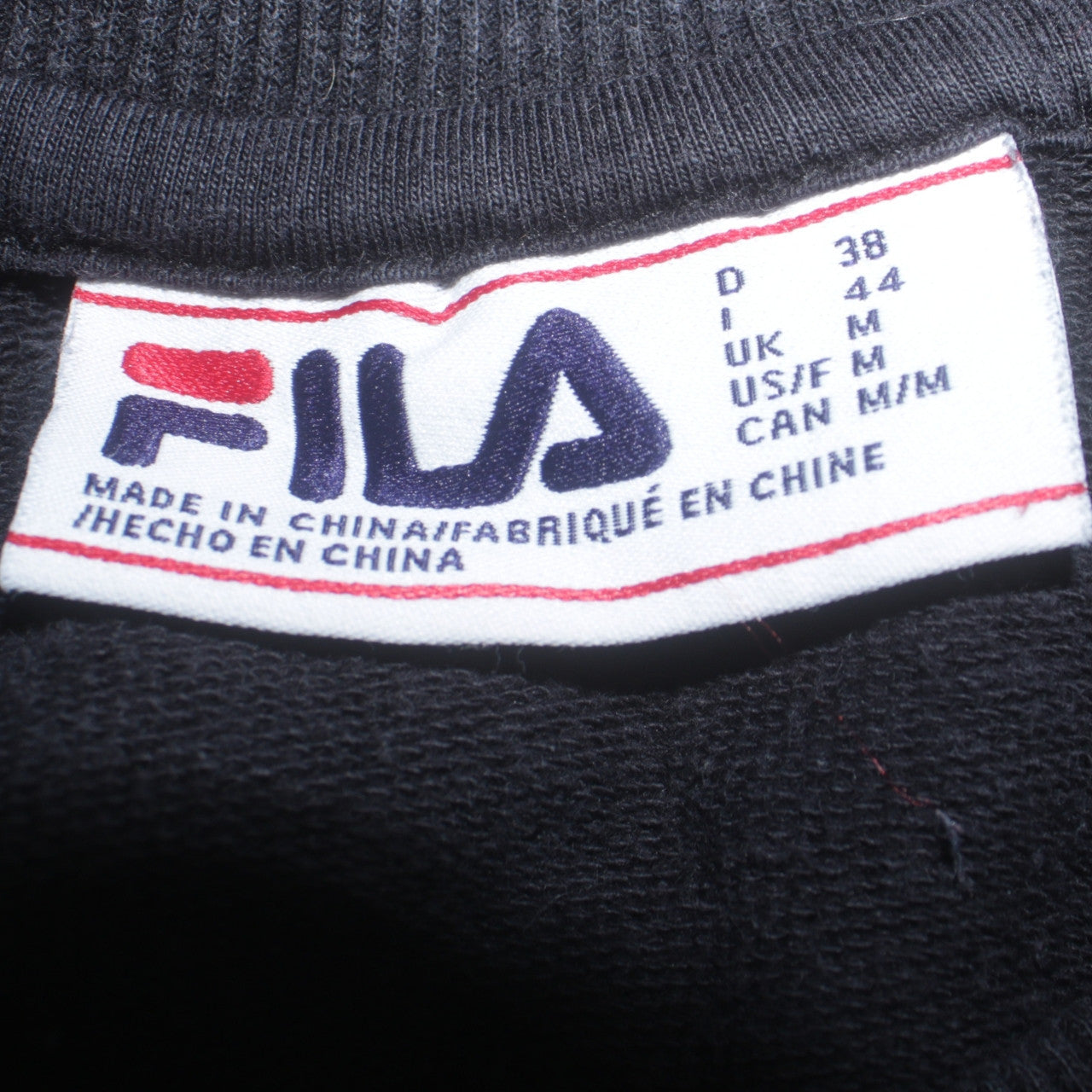 Fila Men's Black Crew Neck Sweatshirt Size M Pullover Classic Style