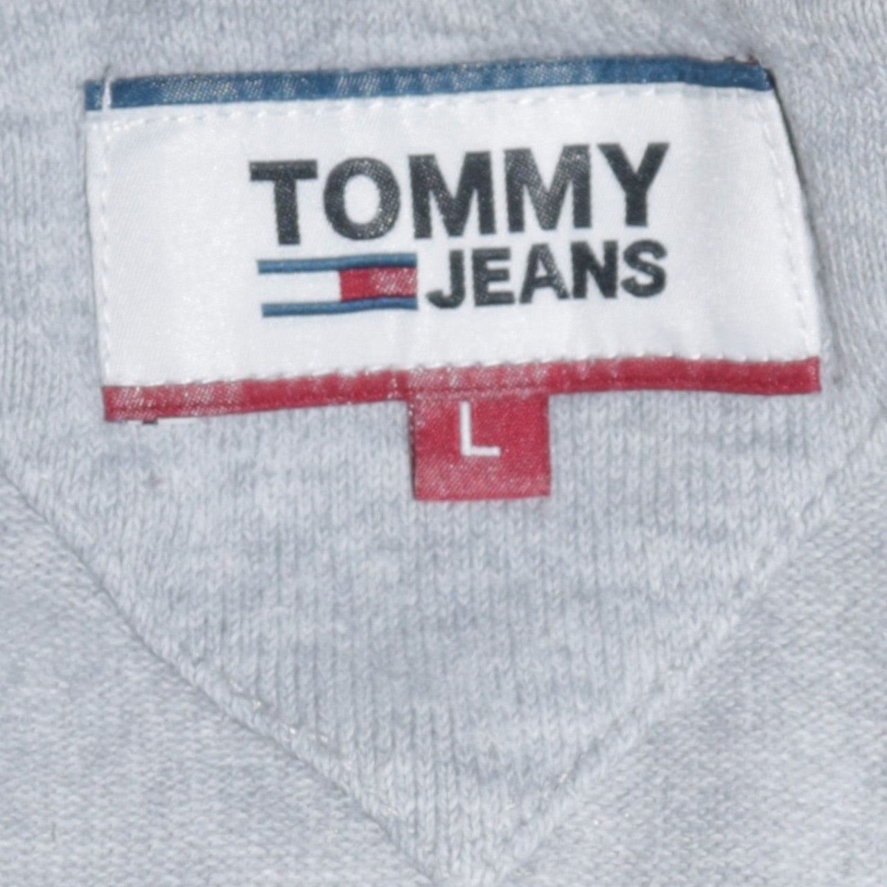 Tommy Jeans Men's Grey Cotton Crew Neck Pullover Jumper L