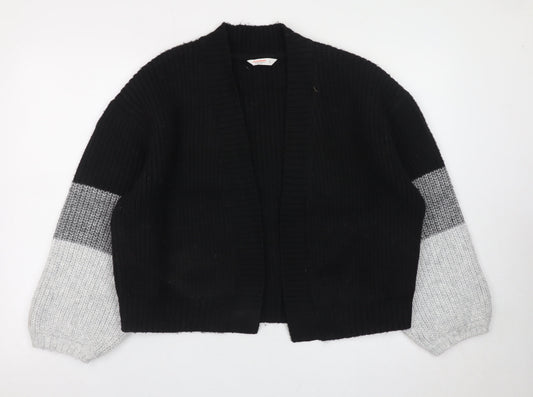 John Lewis Women’s Black Grey Chunky Knit Open Cardigan L