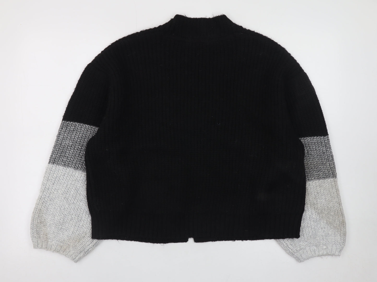 John Lewis Women’s Black Grey Chunky Knit Open Cardigan L
