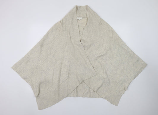 Monsoon Women Beige Wool Angora Blend Cape Cardigan L