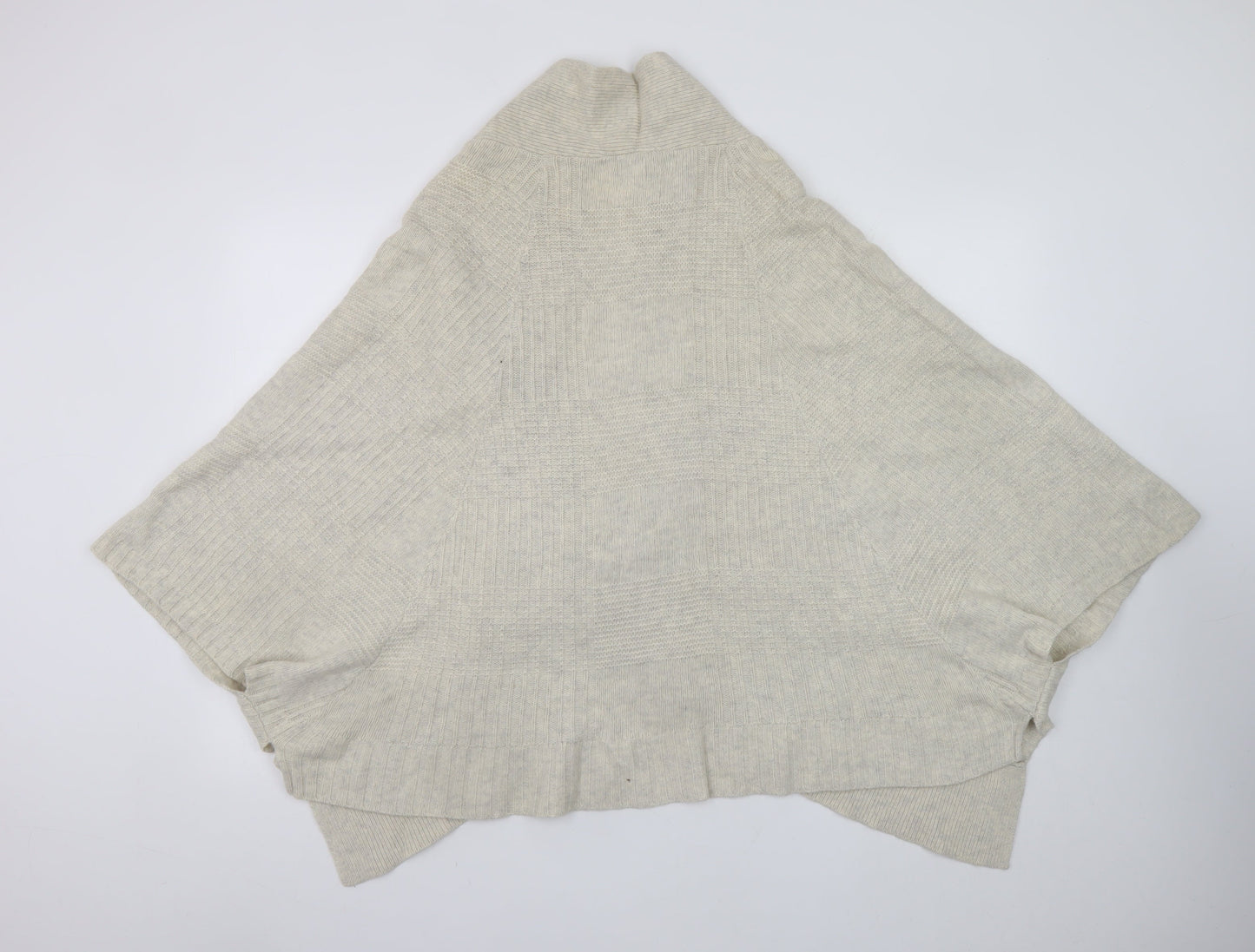 Monsoon Women Beige Wool Angora Blend Cape Cardigan L