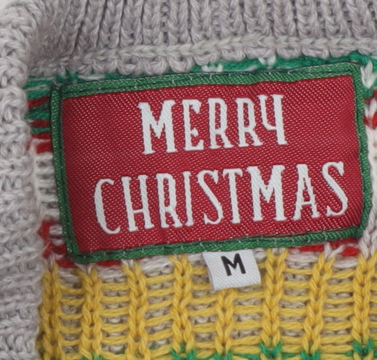 Merry Christmas Men's Grey Santa Graphic Pullover Jumper M