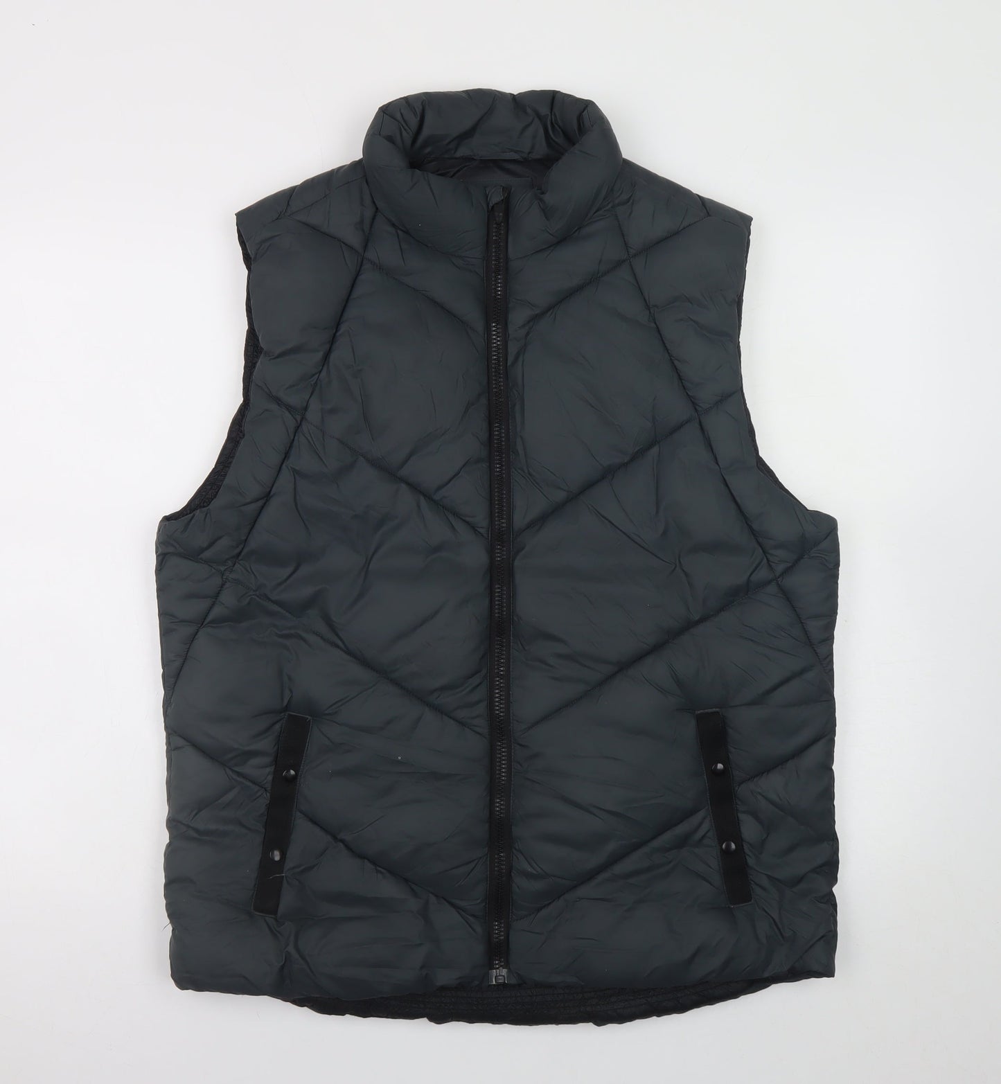 Gap Men's Black L Puffer Waistcoat Regular Fit Nylon Lightweight