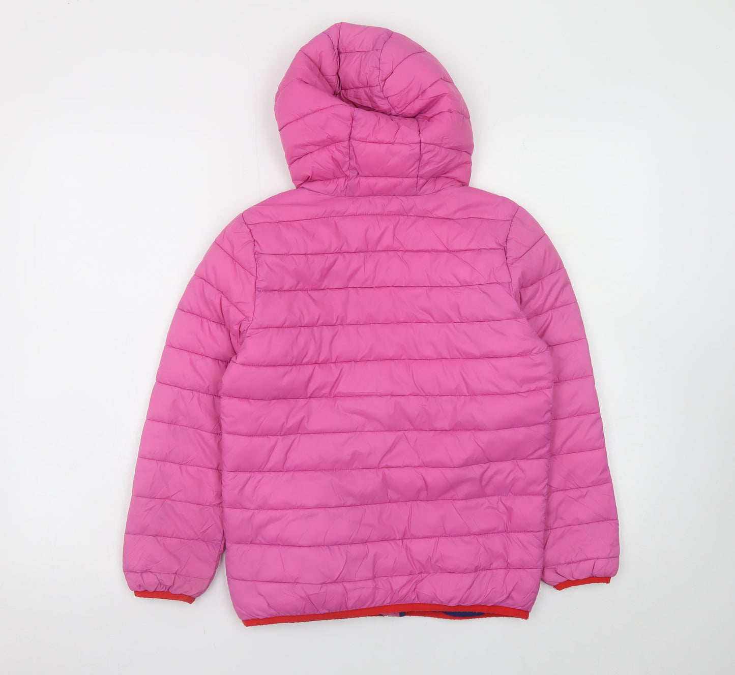 Boden Girls Pink Hooded Puffer Jacket 9-10 Years Quilted Zip Winter Coat
