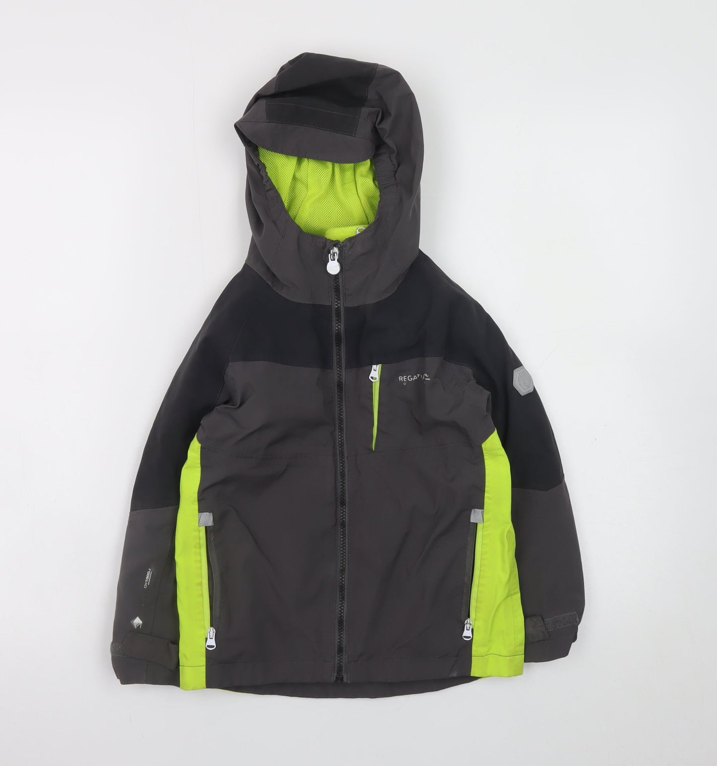 Regatta Boys Grey Waterproof Hooded Rain Coat Jacket 5-6 Years