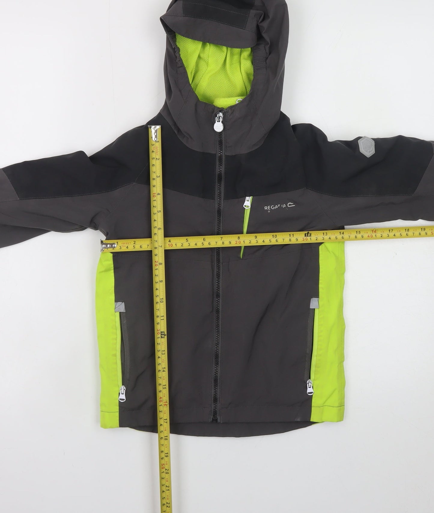 Regatta Boys Grey Waterproof Hooded Rain Coat Jacket 5-6 Years