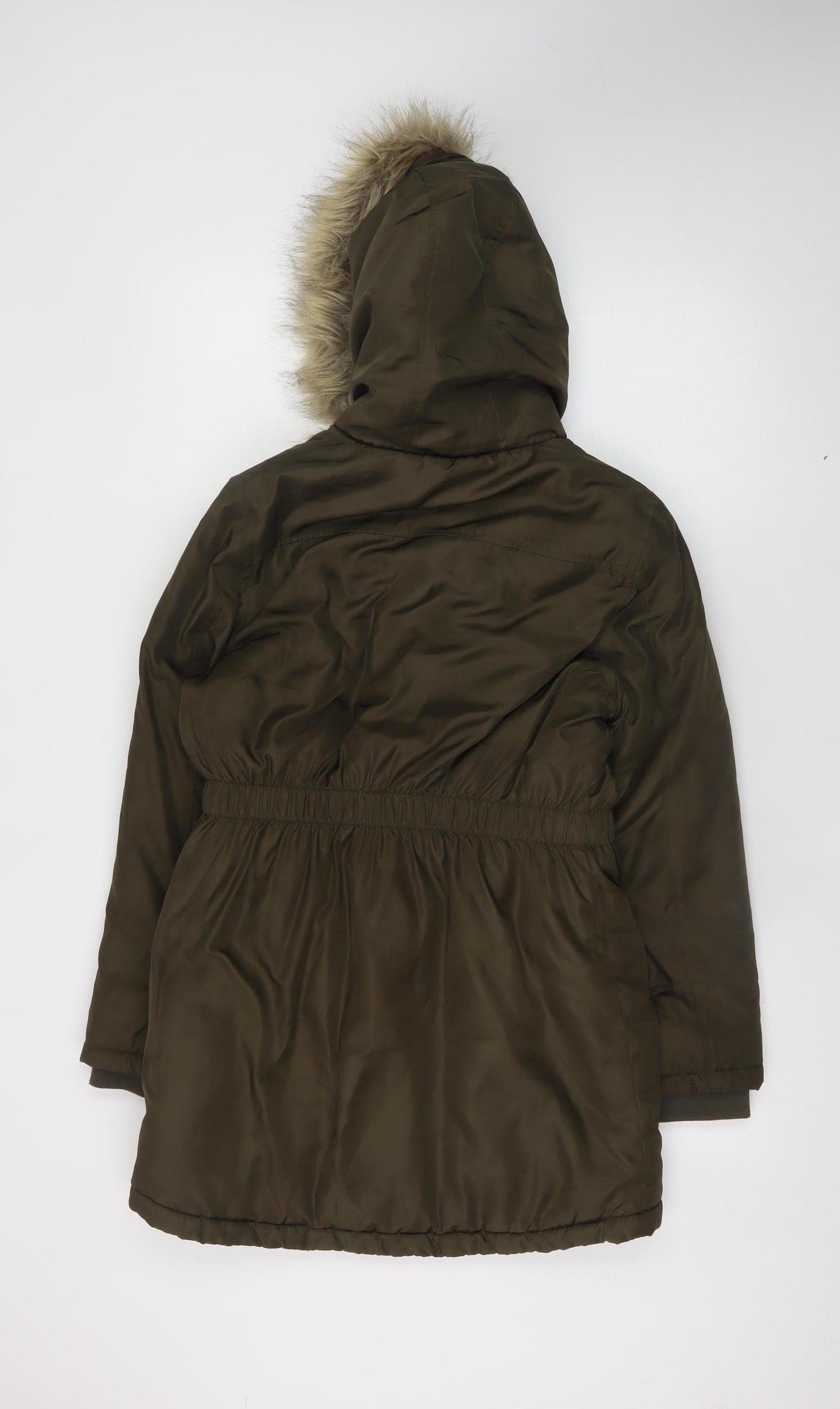 Bluezoo Teens Brown Faux Fur Hooded Parka Coat Size 12