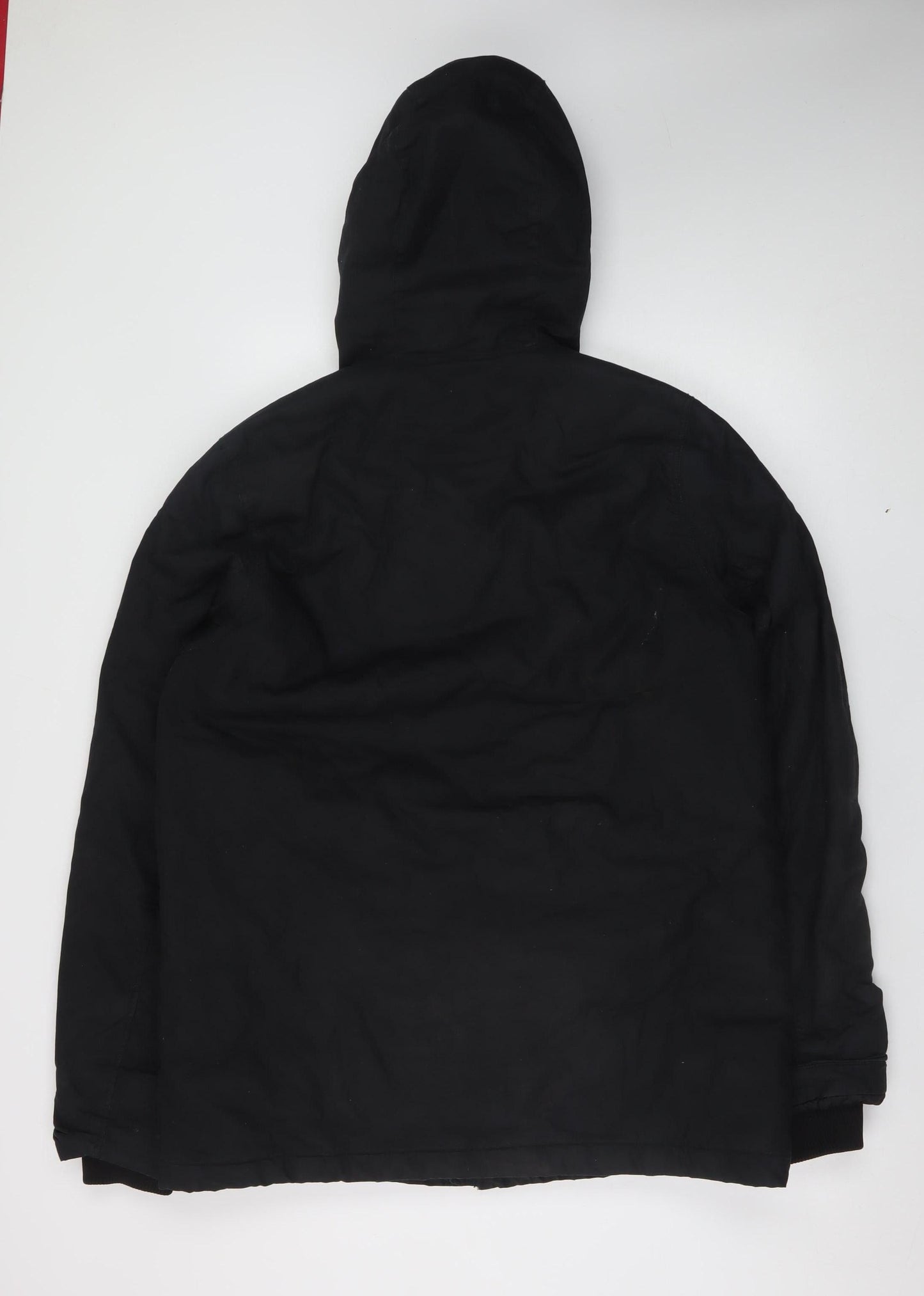 H&M Divided Men's Black Cotton Hooded Parka Jacket Size M