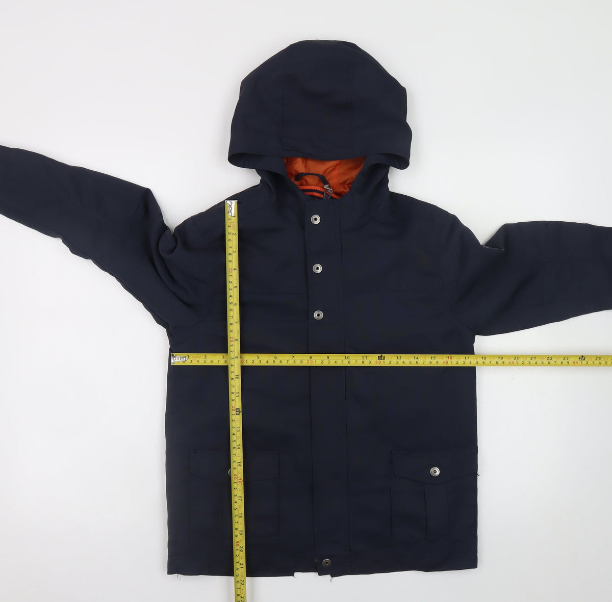 Vertbaudet Boys Blue Hooded Parka Coat 11-12 Years Lined Water Resistant