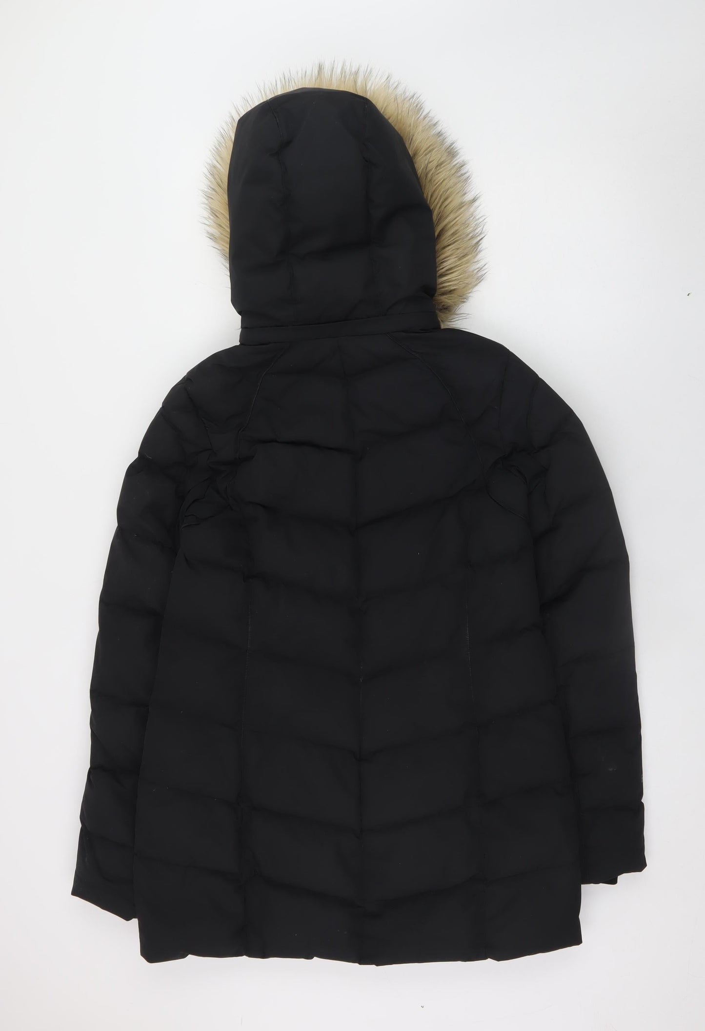 Mountain Warehouse Women’s Black Size 8 Puffer Jacket with Faux Fur Hood
