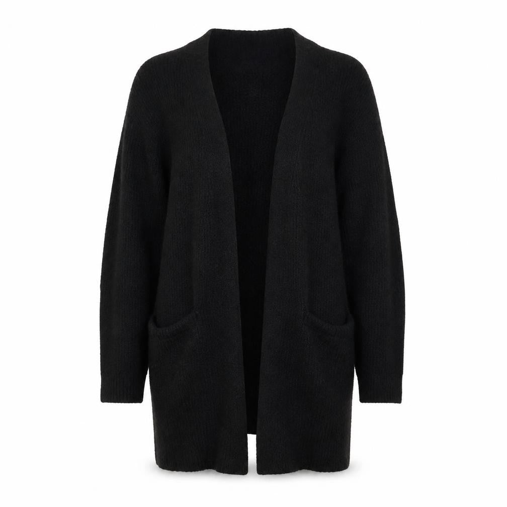 Kangol Womens Black Size 14 Open Front Long Sleeve Knit Cardigan