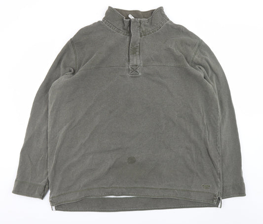 Cotton Traders Men’s Green 2XL Henley Sweatshirt