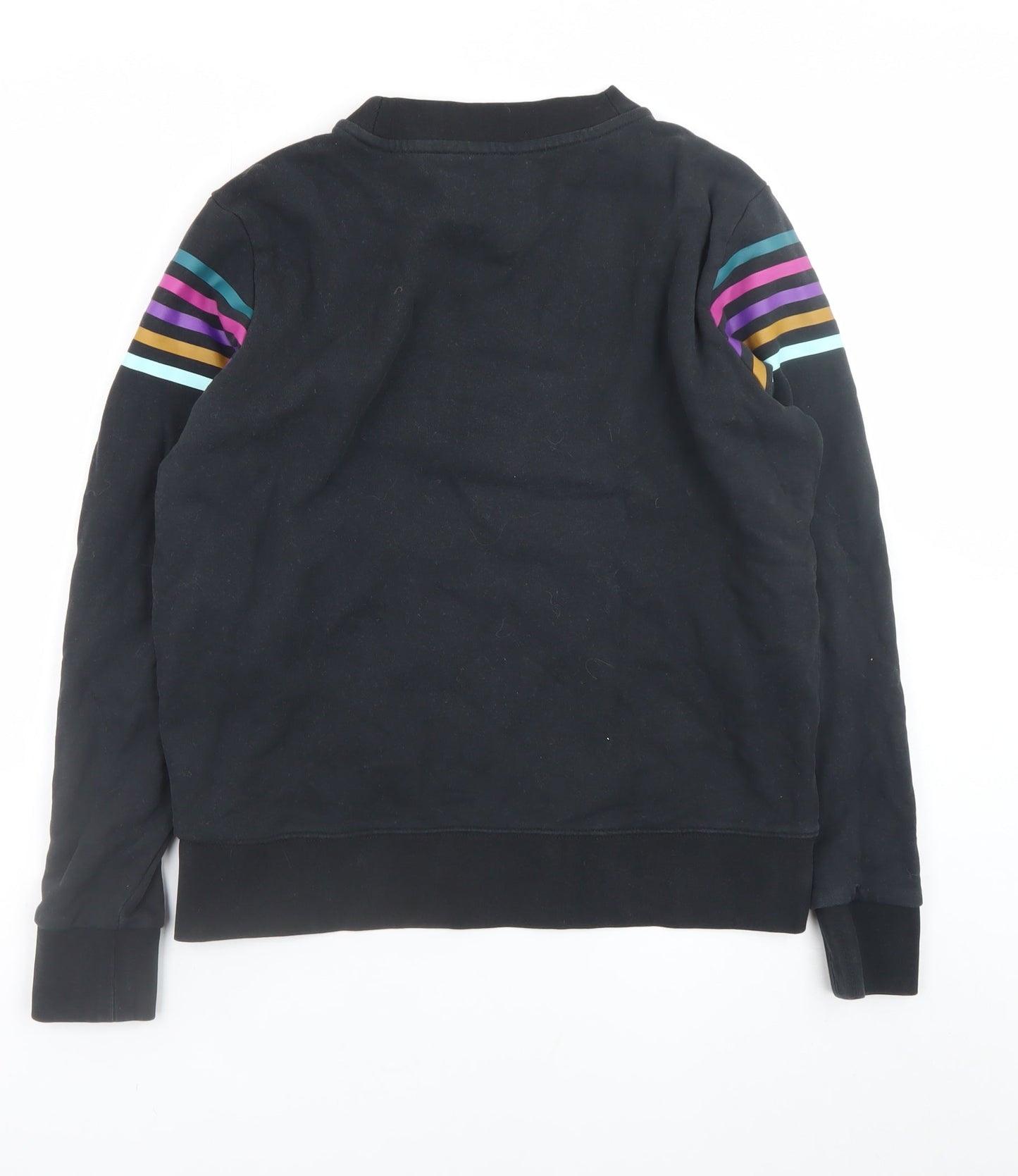 Wrangler Womens Black Pullover Sweatshirt Medium Cotton Retro Stripe
