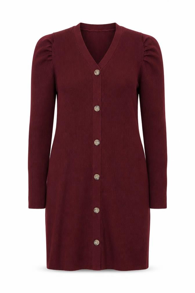 Grace Karin Women Red Knit Bodycon Button Dress Size L