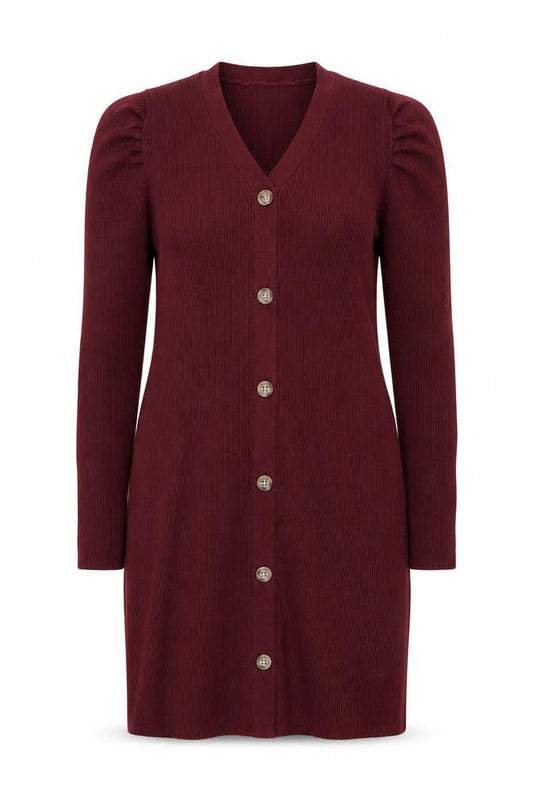 Grace Karin Women Red Knit Bodycon Button Dress Size L