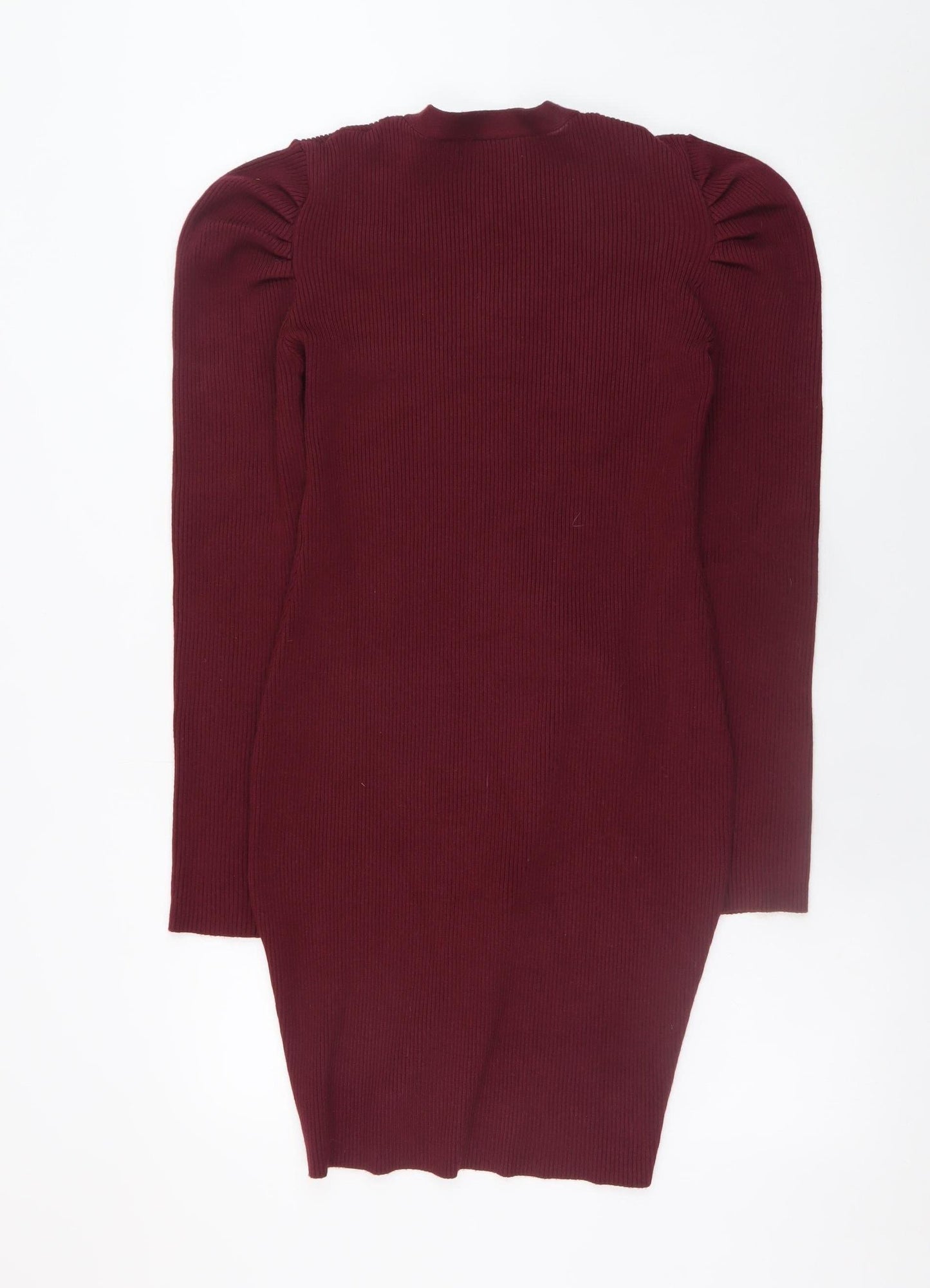 Grace Karin Women Red Knit Bodycon Button Dress Size L