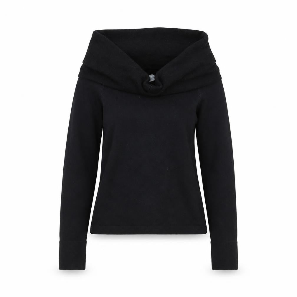 Ann Taylor Women's Black Silk Blend Cowl Neck Jumper Size S