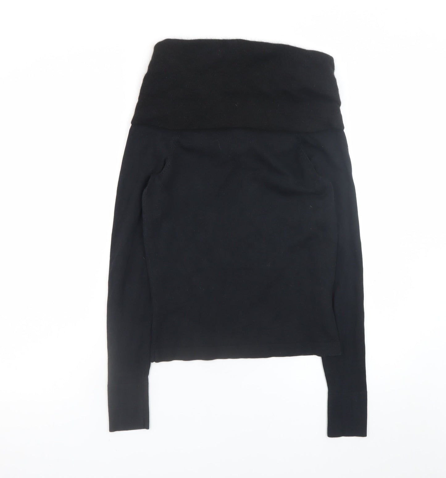 Ann Taylor Women's Black Silk Blend Cowl Neck Jumper Size S