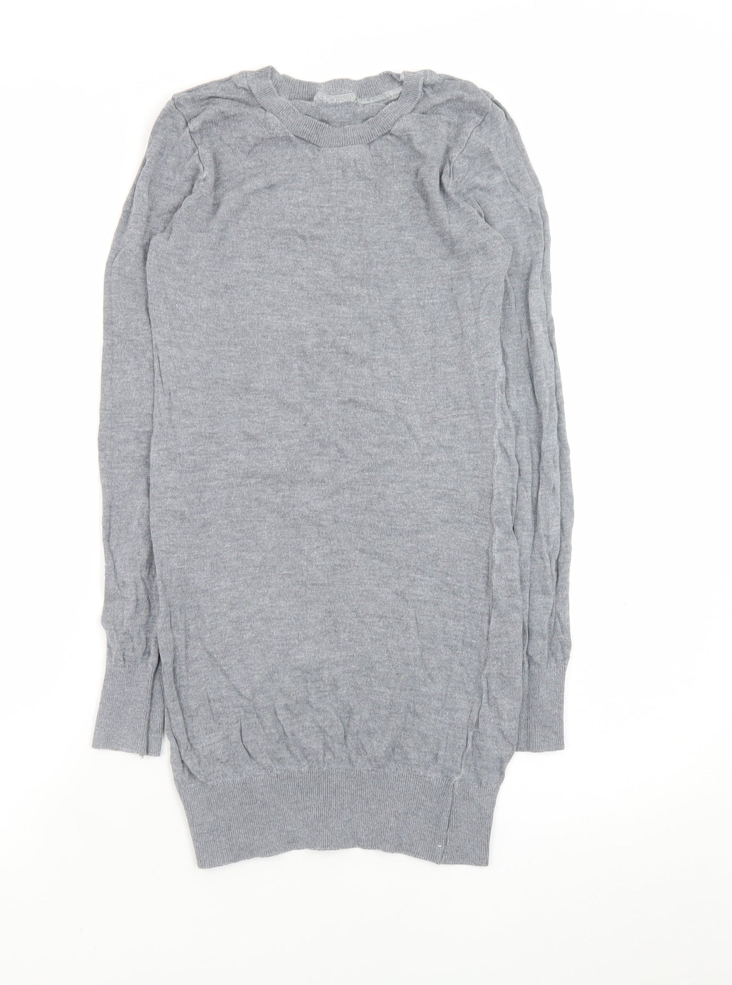 American Apparel Women Grey Knit Jumper Dress M Long Sleeve