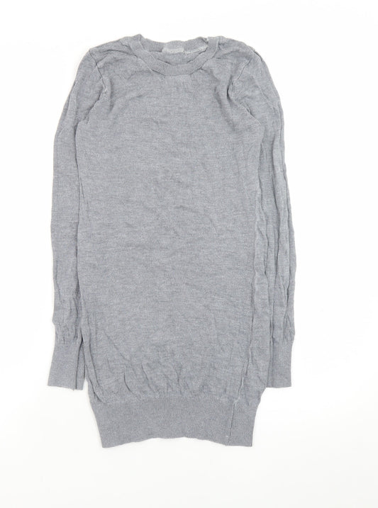 American Apparel Women Grey Knit Jumper Dress M Long Sleeve