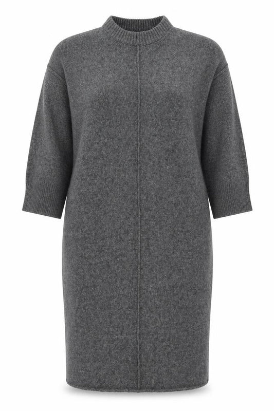 ASOS Women’s Grey Jumper Dress Size 16-18 Knit Half Sleeve High Neck
