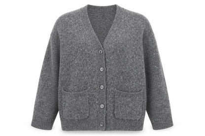 Weekday Women Grey Wool Blend Chunky Knit Cardigan S