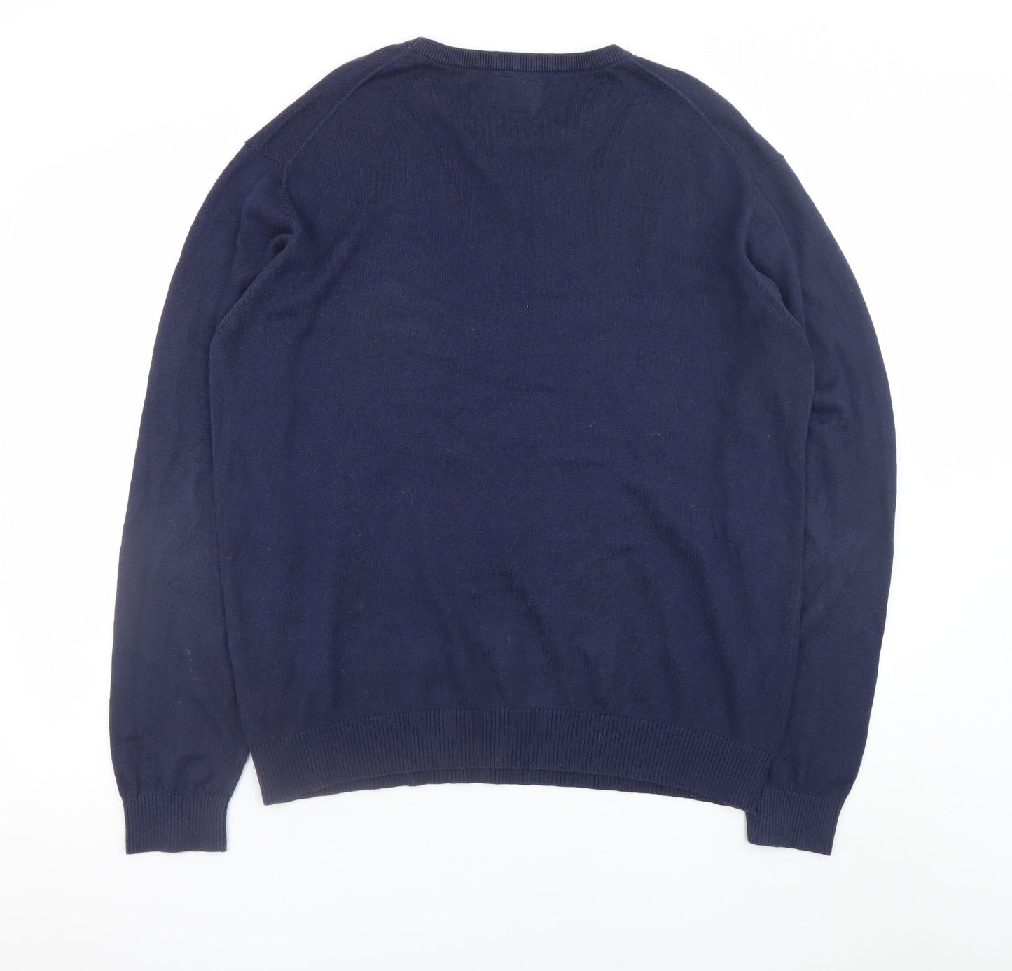 Joules Women's Blue Merino Wool Crew Neck Jumper XL