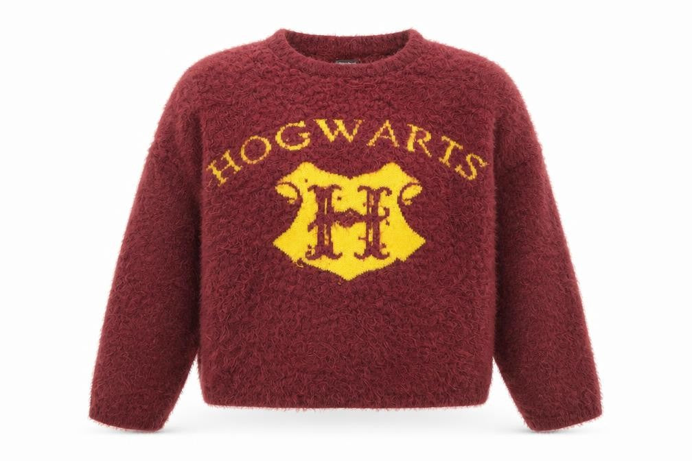 Harry Potter Women’s Red Hogwarts Logo Pullover Jumper L