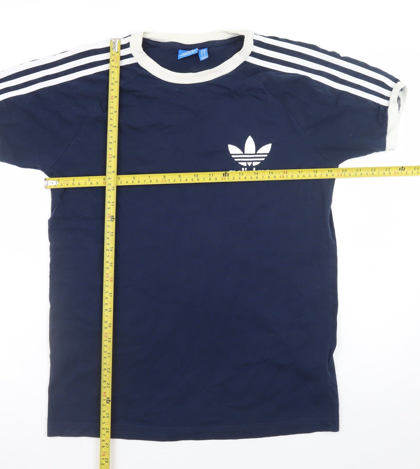 Adidas Mens Navy Short Sleeve Crew Neck T-Shirt Size M Organic Cotton