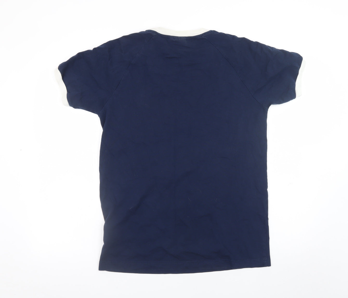 Adidas Mens Navy Short Sleeve Crew Neck T-Shirt Size M Organic Cotton