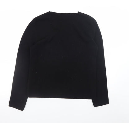 Waves Women’s Black V-Neck Knit Pullover Jumper S