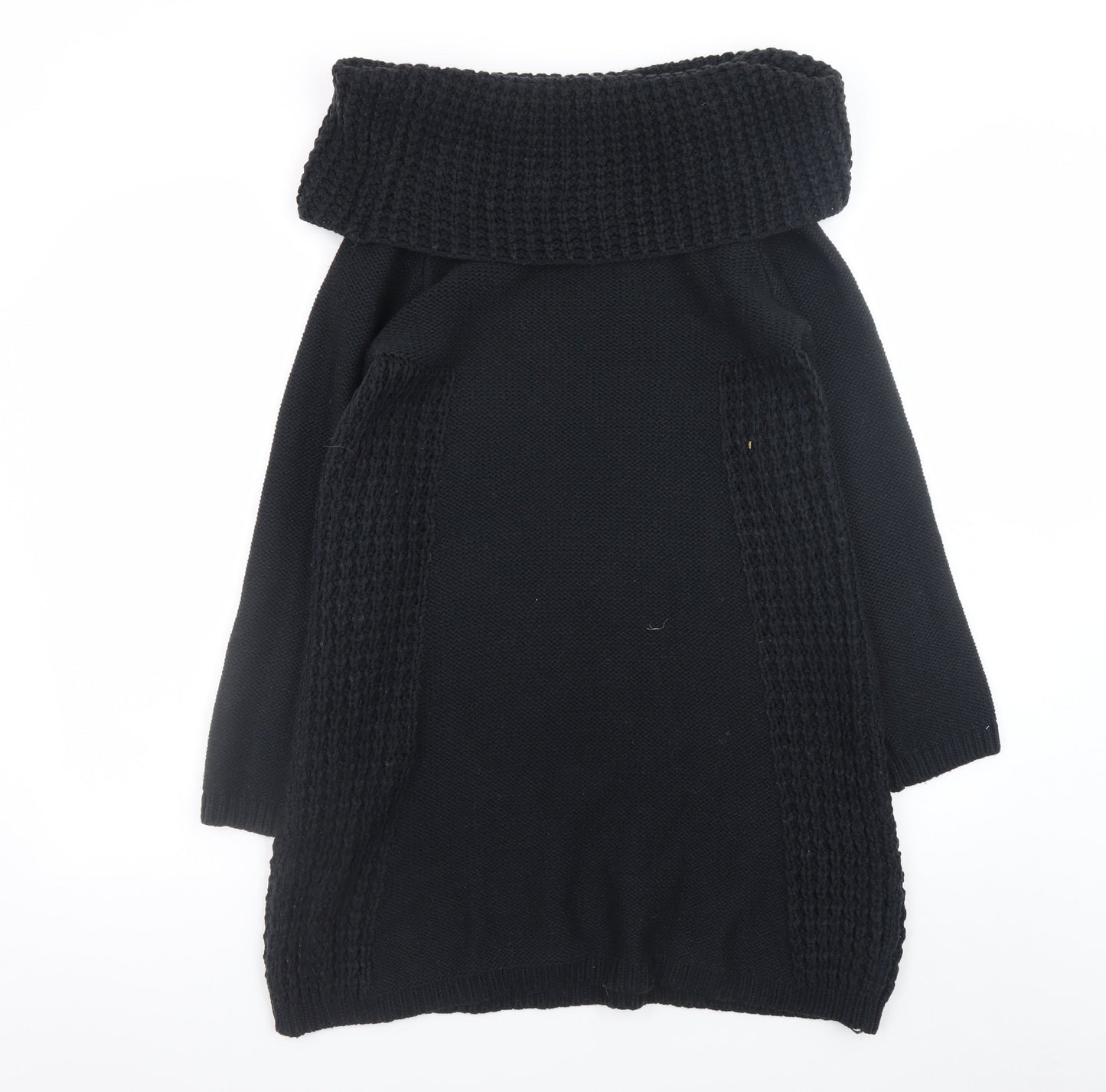Joe Browns Women Black Knit Jumper Dress Size 10 Cowl Neck Winter