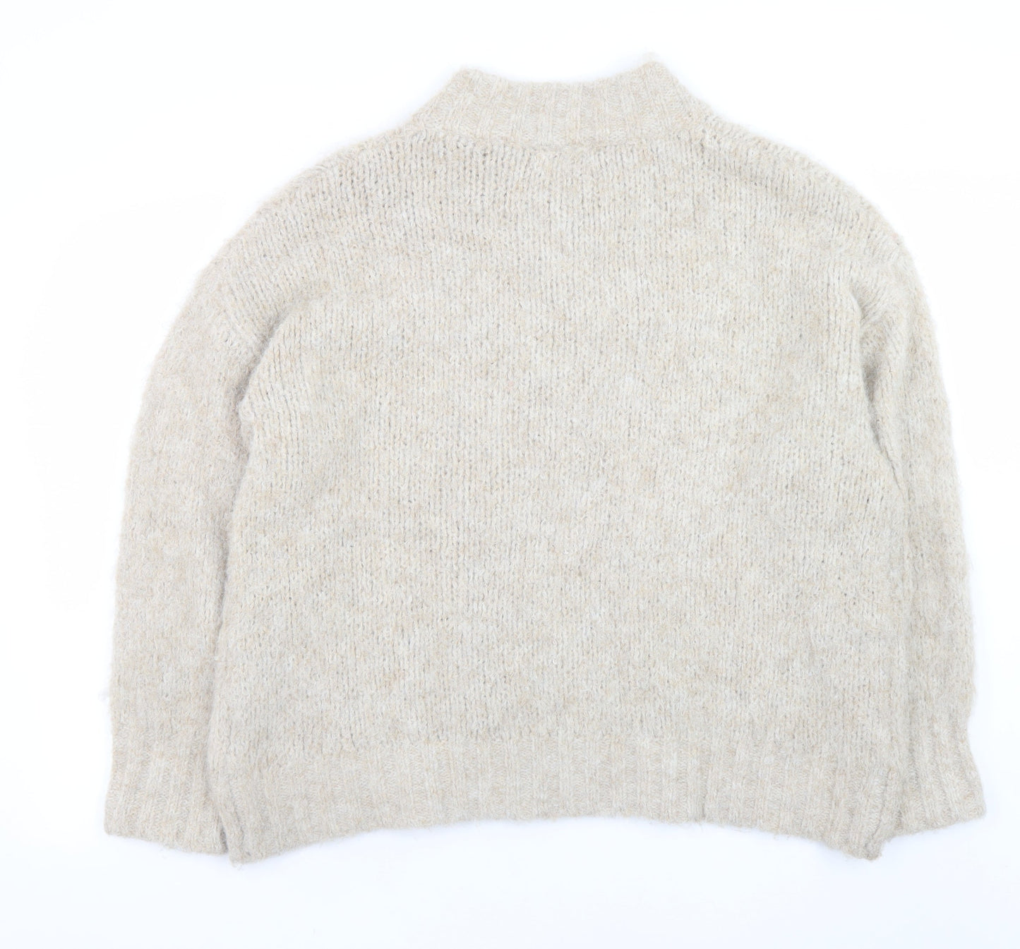 Anthropologie Women’s Beige Wool Blend V-Neck Pullover Jumper L