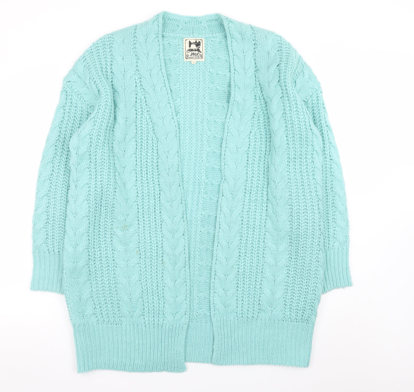 Jaase Women's Blue Chunky Knit Open Cardigan M