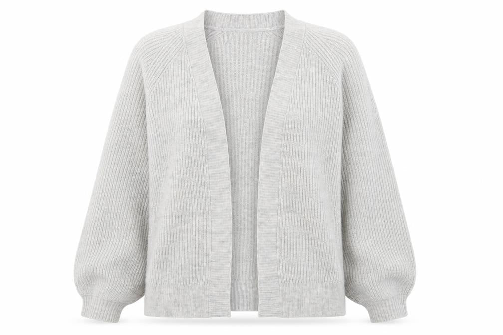 ASOS Design Womens Grey UK 10 Rib Knit Open Cardigan Jumper