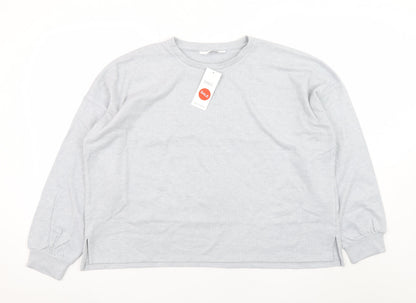Marks & Spencer Women Grey L Pullover Crew Neck Jumper