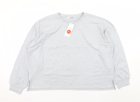 Marks and Spencer Women Grey L Pullover Crew Neck Jumper