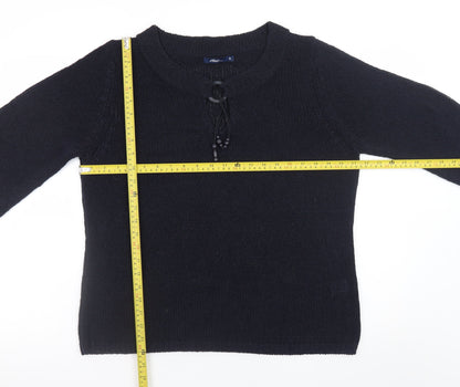 Back view of Dash Black Knit V-Neck jumper, size 18