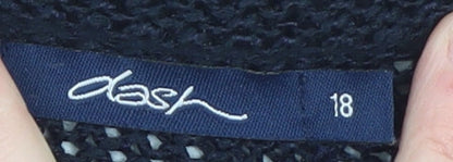 Brand and care label for Dash Black Knit V-Neck jumper, size 18