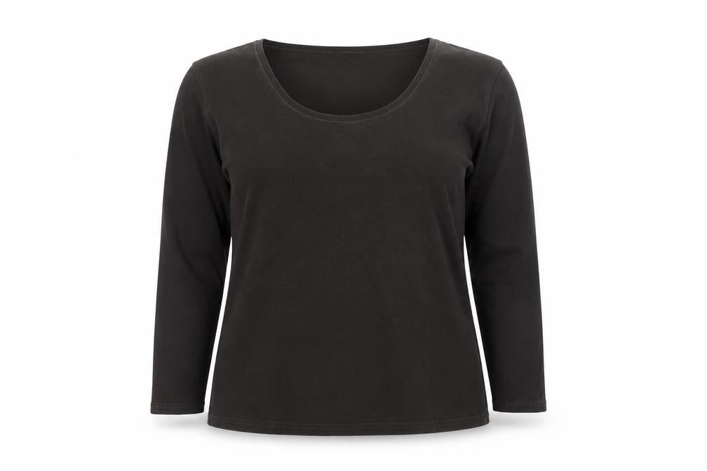 Hobbs Women’s Black Long Sleeve Stretch Cotton Scoop Neck Top XL