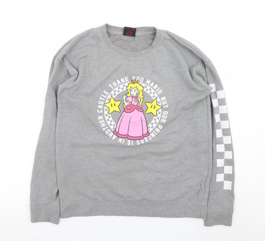 Vans Nintendo Grey Princess Peach Sweatshirt Women Small Crew Neck